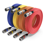 Ebxya Paquete De 4 Cables Xlr De 15 Pies - Cable De Micrfono