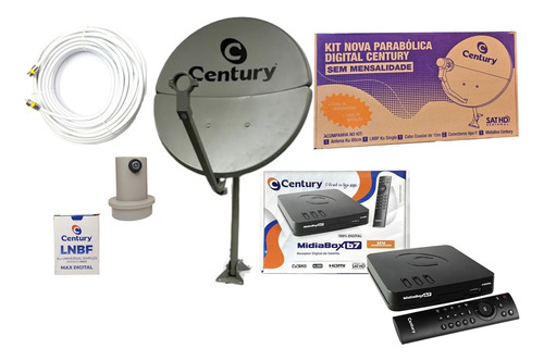 Kit Antena Parabolica Century 60cm Banda Ku Midiabox B7