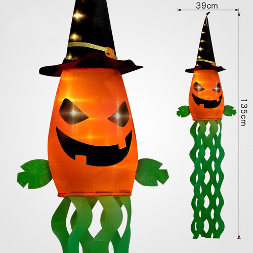 Lampara Colgante Led De Halloween Calabaza Decoración 5 Pz