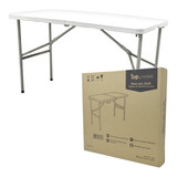 Mesa Plegable De Plástico Portátil 1.23m De Portafolio Event Color Blanco