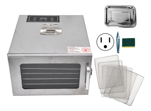 Deshidratador De Alimentos, 400 W, Acero Inoxidable, 6 Bande