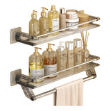 Set De 2 Estante Organizador Accesorios De Baño Con Adhesivo