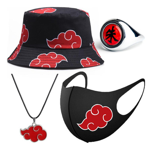 Mascarilla Naruto Akatsuki/uchiha Itachi Boy+sombrero+collar