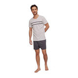 Pijama Masculino Hering Original Curto Em Algodão - Cinza