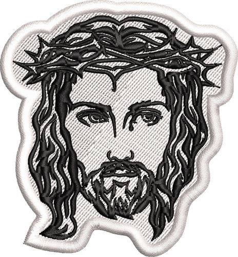 Patch Bordado Jesus C/coroa De Espinhos Motociclista Rel53