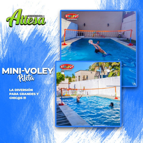 Voley Para Pileta + 2 Complementos De Base Serabot Red Base