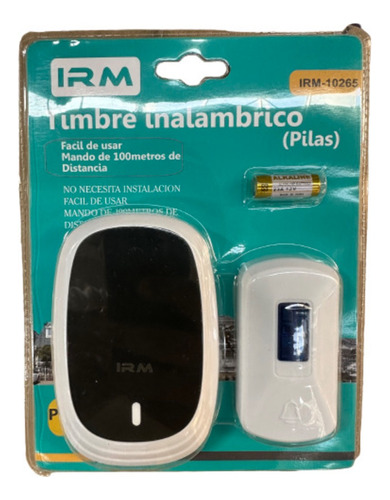 Timbre Para Puerta Inalámbrico Irm Portátil Pilas Irm-10265