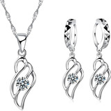 Plata 925 Elegante Aros Collar Pendientes Mujer Lujo Regalos