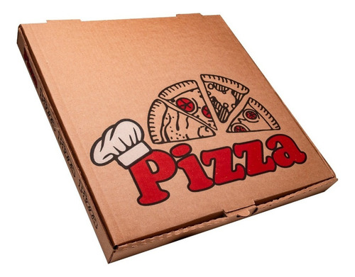 50 Cajas Para Pizza Kraft C/imp 40x40x4 Cms (16 Pulgadas)