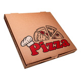 50 Cajas Para Pizza Kraft C/imp 40x40x4 Cms (16 Pulgadas)