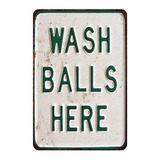 Wash Balls Here Sign Vintage Decor Pared Lavandería De...