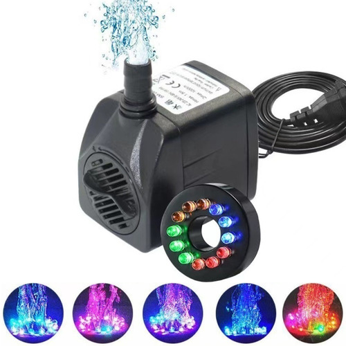 Bomba De Agua Sumergible 12 Luces Led Acuario Koi + Envio