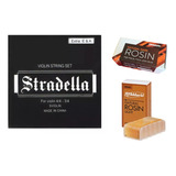 Kit Para Violín 4/4 Encordado Stradella + Resina Daddario