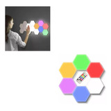 Kit 6 Luces Hexagonales Led Rgb + Control Remoto Adhesivo 