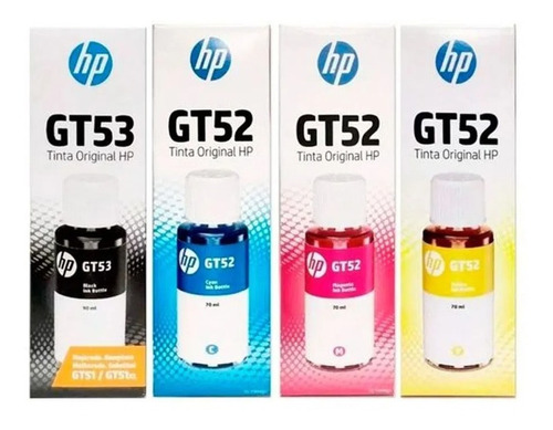 Kit Pack De 4 Botellas Tinta Hp Gt52 + Gt53 Gt 5810 5820