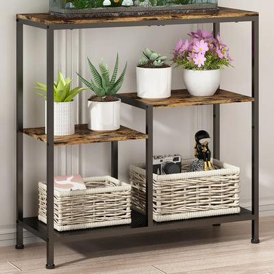 Mesa De Consola Moderna Con Marco De Metal Sala 3 Niveles | Envío gratis