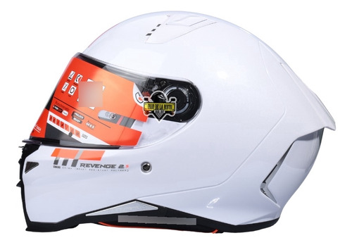 Casco Integral Mt Ff110b Revenge 2s Solid- Blanco Brillante 