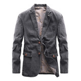 Blazer Casual De Mezclilla De Algodón Para Hombre [u]