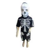 Fantasia Halloween Esqueleto Infantil Com Touca Caveirinha