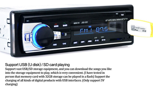 Jsd - 520 1din Auto Estéreo Mp3 Bluetooth V2.0,mayoreo Una