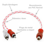 Cabo Y Rca Fio Som Automotivo Cobre Dupla Blindagem 2 Machos