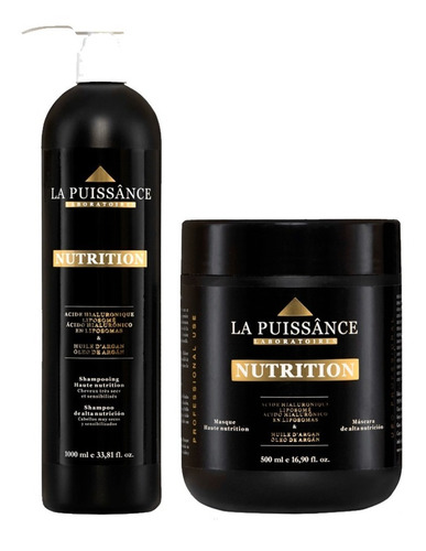 Shampoo + Mascara Nutrition La Puissance Argan Seco Grande