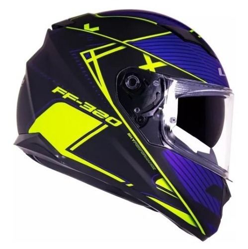 Capacete Ls2 Ff320 Stream Level Preto Fosco Amarelo 60 ( L )