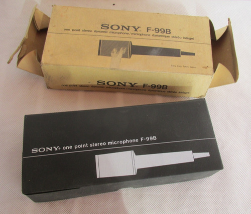 Antiguo Microfono Sony F-99b, Completo, Sin Uso, Original.