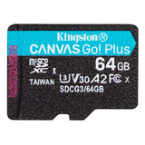 Tarjeta Micro Sd Xc V30 64gb Kingston Canvas Go Plus