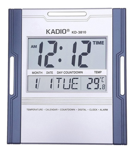 Reloj Digital De Pared Cuadrado Kadio Kd-3810 Termometro