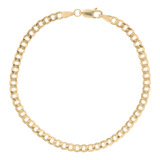 Pulsera Pulso Esclava Oro 10k Barbada 3.5mm 18cm Diamantada