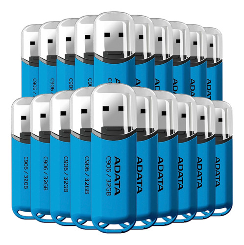 Kit 20 Memorias Adata C906 Usb 32gb 2.0 Azul Ac906-32g-rwb