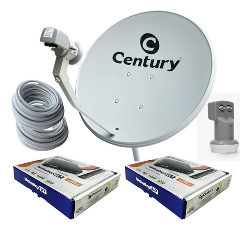 Kit Completo Antena Parabólica Ku Century 60cm Midiabox B5