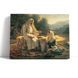 Cuadro En Lienzo Jesús Y La Mujer Samaritana 58x70cm