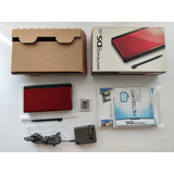 Nintendo Ds Lite Red Black + Stylus + R4 + Cargador + Caja