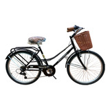 Bicicleta Vintage Rdo 26 Paseo 6 Vel Shimano Canasto Mimbre