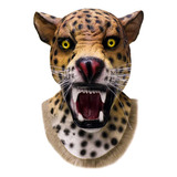 Máscara Realista De Látex Con Diseño De Leopardo De Gato