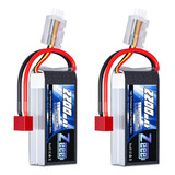 Zeee 2s 2200mah Shorty Lipo Bateria 7.4v 50c Rc Bateria Con 