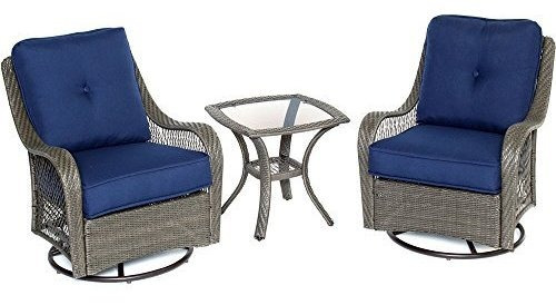 Set Muebles Exterior Giratorios 3 Piezas - Gris/navy