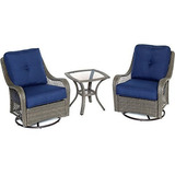 Set Muebles Exterior Giratorios 3 Piezas - Gris/navy