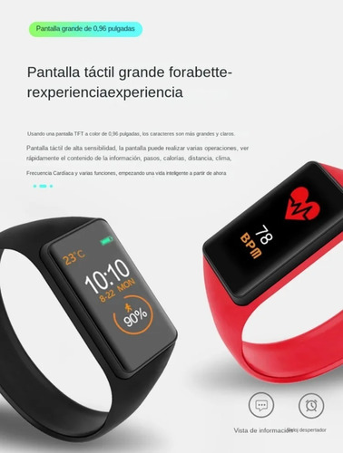Brazalete Pulsera Inteligente Reloj Smartband Bluetooth Gym 