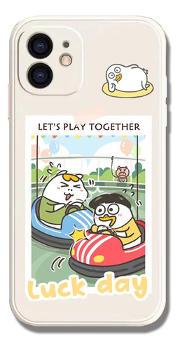 Funda De Teléfono De Silicona Funny Duck Couple Para iPhone