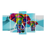 Cuadros Decorativos  Economicos   Elefantes De Colores