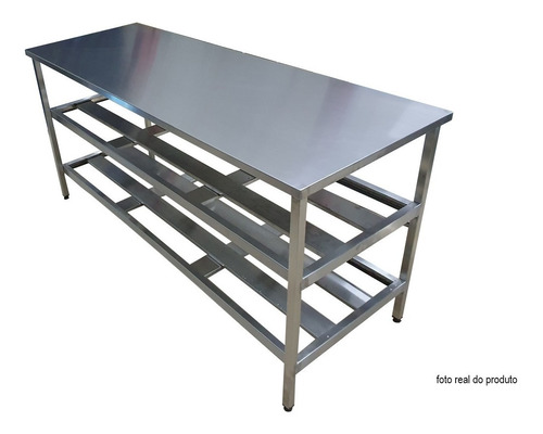 Mesa 100% Inox Para Cozinha Industrial 1900x700x900