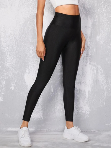 Calza Mujer Leggings Cintura Ancha Tipo Faja  De Suplex 