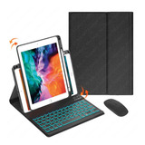 Funda Teclado Iluminado Y Mouse Para iPad 9th/8th/7th 10.2