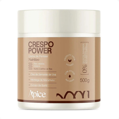 Apice Creme De Pentear Nutritivo Crespo Power Hidratação Nutrição Brilho Sedosidade 500g No Poo Low Poo | MercadoLivre