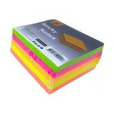 Bloco Adesivo 400 Folhas Grandes Coloridas Neon 76 X 76mm