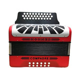 Acordeon Hohner Compadre Fa Rojo Con Funda Y Correas