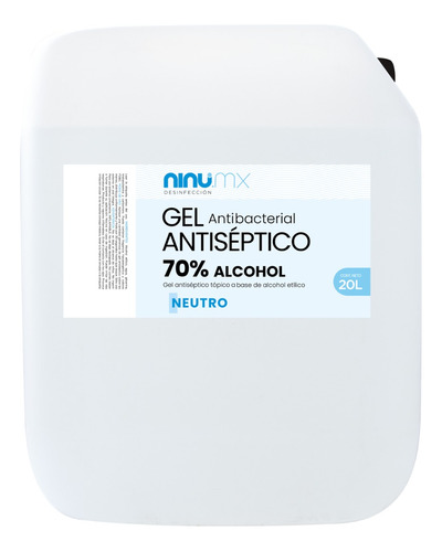 Gel Antiséptico Gel Antibacterial Ninu 20 Litros Cofepris Fragancia Neutro